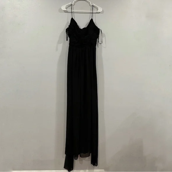 Mac Duggal 70100 Black Faux Wrap Flowy Jumpsuit Medium M